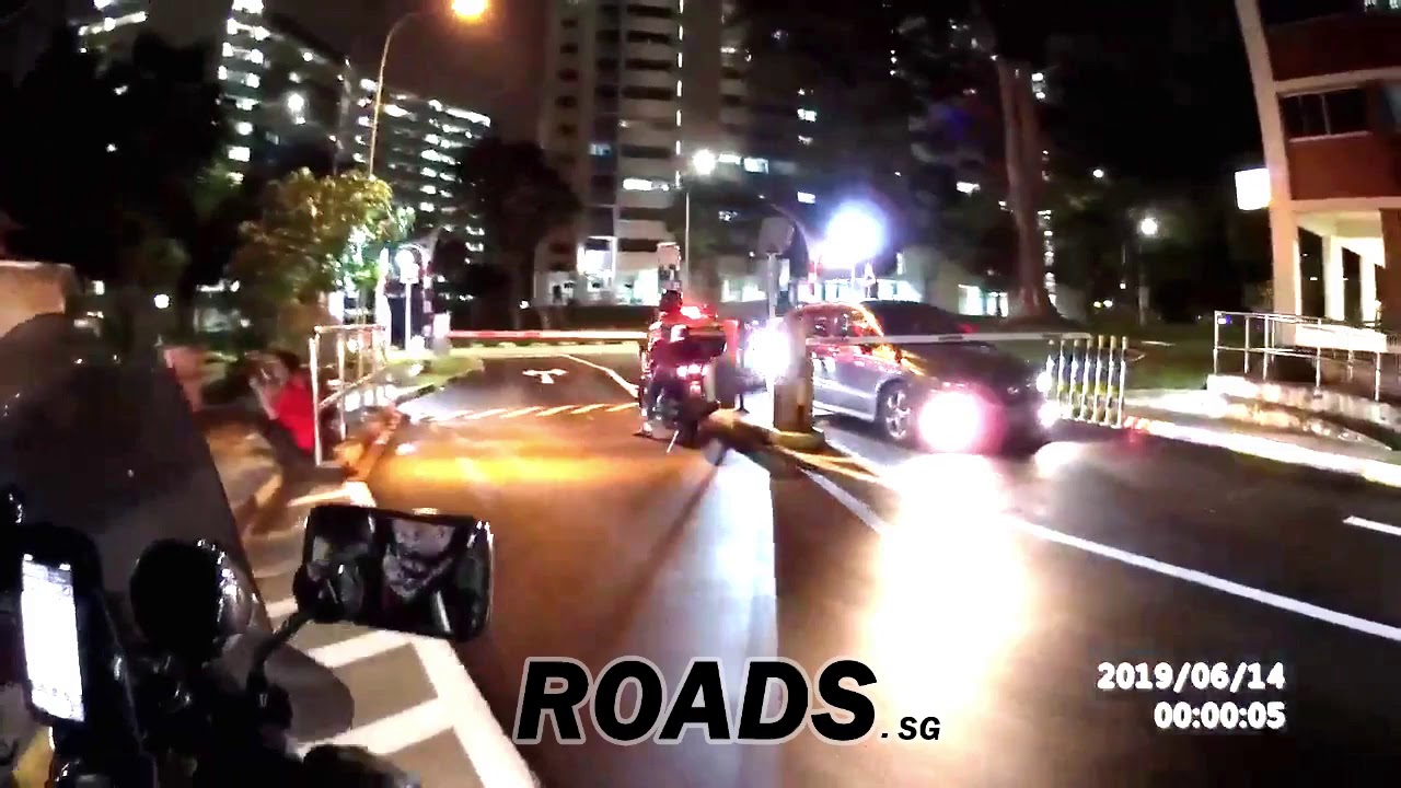 Car just decides to crash parking gantry barrier.
