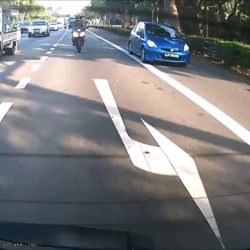 SJF3824U Driving on AYE road shoulder before Alexandra Road exit