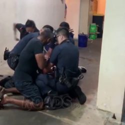 Police subdue and arrest drunkard