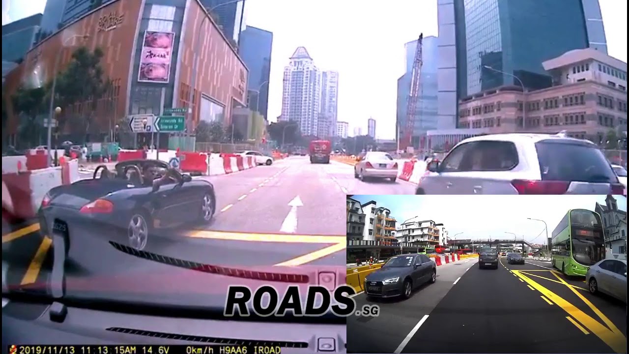 Porsche Boxster driver SDS21S stops in the middle of road and shows rude finger gesture