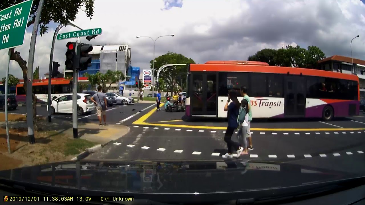 Car crashes into biker at junction