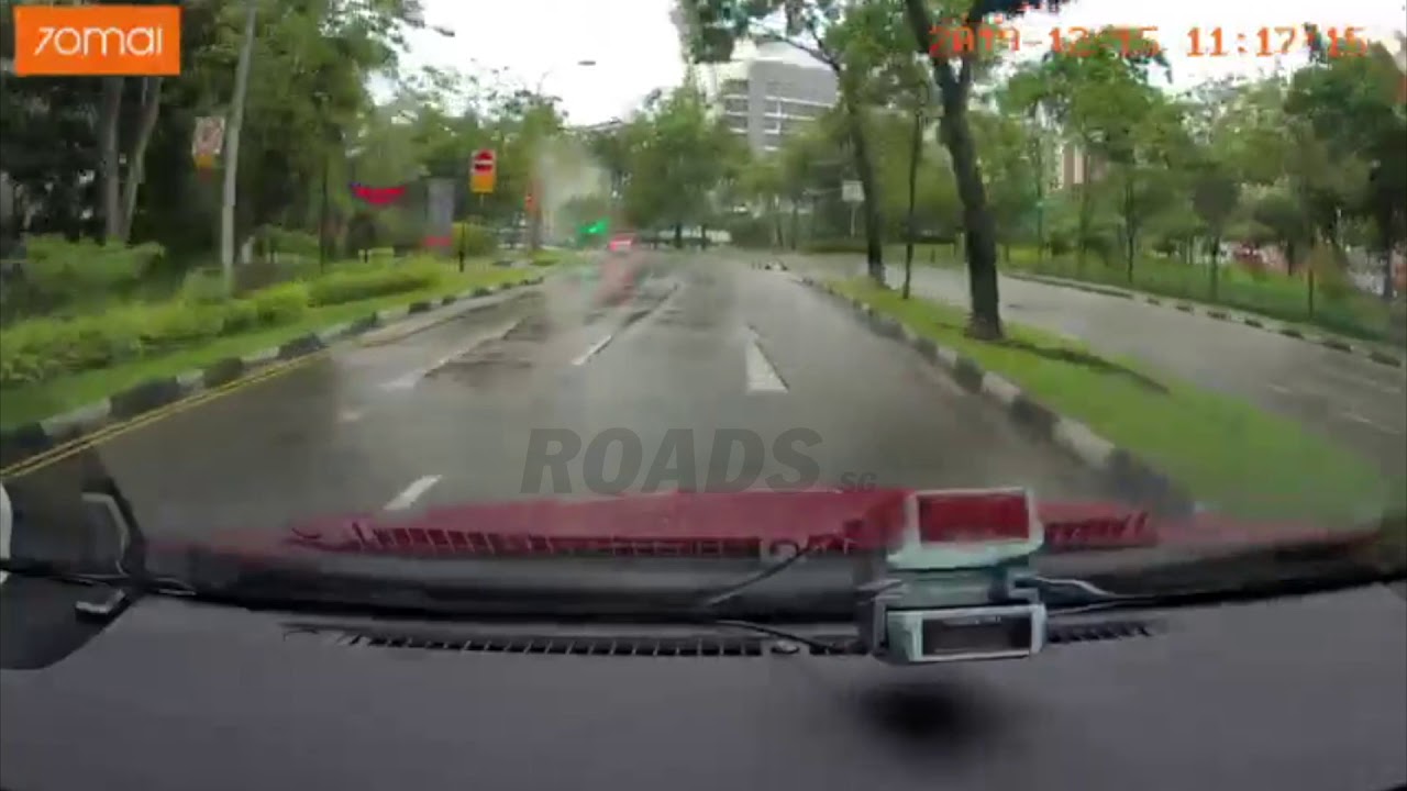 Another one driving against the traffic on a slippery road