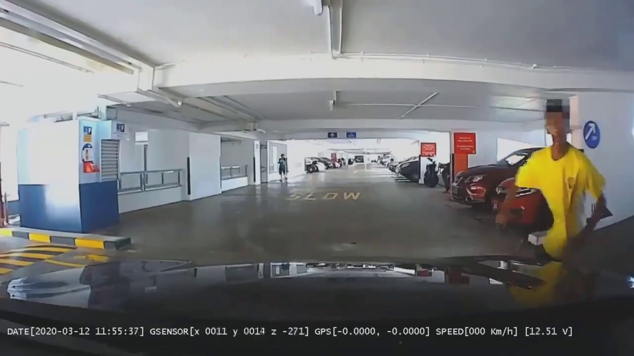 Cam-car near miss with teenager on kick scooter