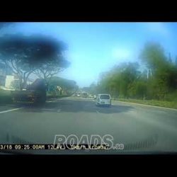 Mercedes got knocked by heavy vehicle