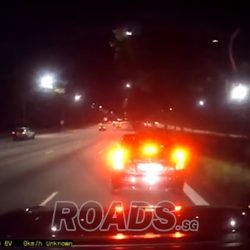 Taxi driver road hogging fast lane