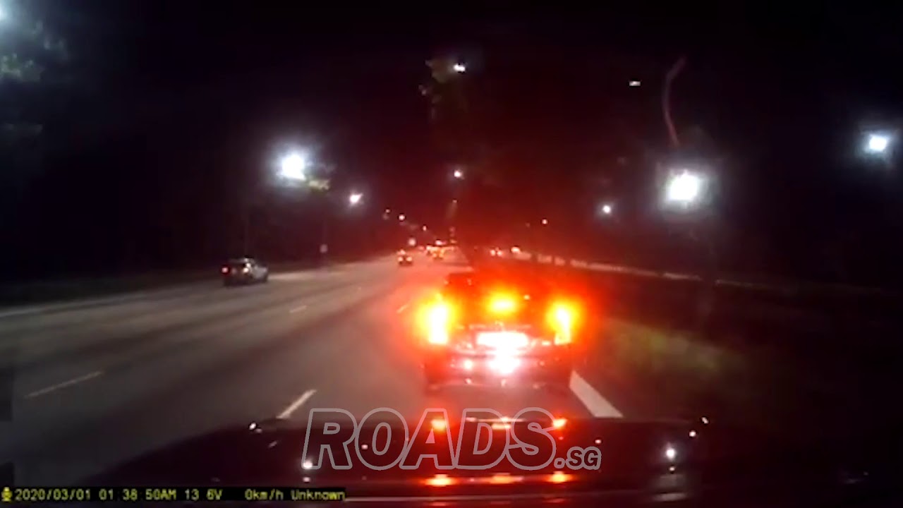 Taxi driver road hogging fast lane