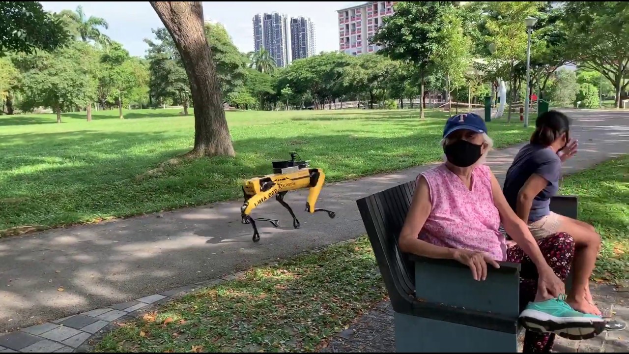 Four-legged robot Spot @ Bishan-Ang Mo Kio Park to promote safe distancing