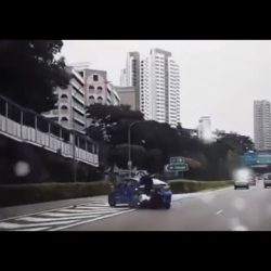 Accident between motorcycle and ComfortDelGro Taxi along CTE