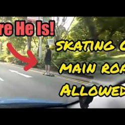 Man skating along Orchard Road