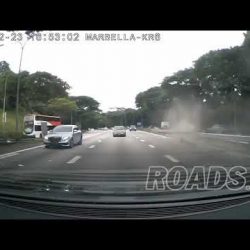 Van smashes railings